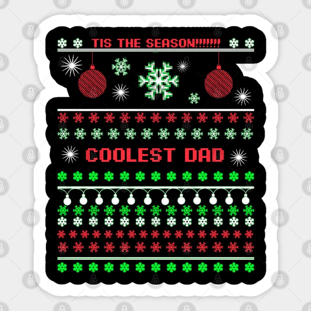 Coolest Dad Ugly Christmas Sweater Sticker by hybridgothica